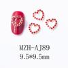 Accesorios para Uñas de Año Nuevo Corazón Rojo Pequeño Joyería de Aleación para Uñas Portátil Accesorios de Joyería Corazón de Durazno Hueco Diamantes para Uñas