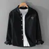 Camisa Casual de Manga Larga Cómoda para Hombre Otoño e Invierno 2025 Holgada Moderna Simple Versátil Fresca Juvenil Camisa para Hombre