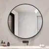 Espejo Redondo Simple para Baño Montado en Pared, Espejo de Baño, Espejo de Tocador, Espejo para Lavabo, Vidrio Montado en Pared sin Taladro Estilo Nuevo