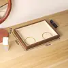 Bandeja de Exhibición para Transmisión en Vivo en Stock para Anillos y Pendientes, Compartimentos Múltiples, Bandeja de Almacenamiento de Joyería Cuadrada de Madera de Nogal de Alta Gama