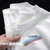 Camiseta de manga corta de algodón pesado de Xinjiang para hombres y mujeres, misma moda nacional, camisa blanca de fondo, top holgado de media manga de verano