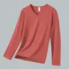 Camiseta de Manga Larga de Modal para Hombre Negra Cuello en V Superior con Camiseta Base Camisa Delgada Pequeña Antibacteriana y Antiácaros Abrigo de Otoño