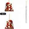 Novos Enfeites de Natal Pendentes Decorações Planas para Árvore de Natal Chapéu Vermelho Letra Inicial com Decoração de Letra Personalização Personalizada