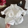 Roupa de Proteção Solar Infantil Jaqueta Fresca Leve de Verão para Meninos e Meninas Estilo Coreano Ins Gola Alta Conjunto de Verão Duas Peças