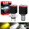 Nuevo producto Faro de motocicleta lente doble H4 H6 BA20D integrado alta y baja lente de doble color blanco y amarillo Faro de motocicleta