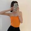 Nuevo Top de Tubo de Verano, Deseo Puro, Chaleco Tejido sin Mangas Dulce y Salado, Estilo Coreano Envolvente de Pecho Color Puro Versátil para Mujer, a la Moda