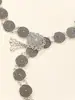 Nueva cadena de cintura de moda estilo étnico aleación plata tallado floral borla adorno de cintura cadena corporal cadena de cintura metálica venta al por mayor