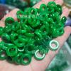 Contas soltas de jade, esmeralda, jade, verde seco, pingente, anel, Yang Green, grande furo, fivela de jade, contas soltas, pulseira, colar, acessórios, contas soltas