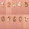 Vela Digital de Aniversário Casa da Ópera Dourada Prateada Vela com Letra de Idade Atacado Decoração de Bolo para Assar Suprimentos de Festa