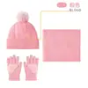 Conjunto de Tres Piezas de Gorro Bufanda Guantes Tejidos para Otoño Invierno Gorro de Lana Grueso Cálido Guantes con Pantalla Táctil para Mujer