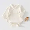 Macacão para Bebê Recém-Nascido Primavera e Outono Camada Dupla Proteção da Barriga Roupa de Dormir Classe A Macacão Triângulo para Bebê Recém-Nascido Camada Base de Manga Longa