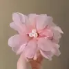 Princesa em Fuga em Perigo Cetim Vermelho Laço Grande Presilha de Cabelo Infantil Delicada Topo Craniano Parte de Trás da Cabeça Mola de Cabelo