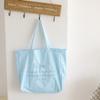 Letra coreana BEBE Bolso de hombro simple Gran capacidad Bolsa de compras ecológica Color caramelo Bolso de mano de lona