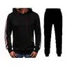 Sudadera con capucha informal de moda para hombre, traje de empalme de líneas a la moda