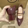 Primer Encuentro Temporada Zapatos de Tacón Alto Punta Fina Franceses Elegantes para el Trabajo Zapatos de Salón para Mujer Tacón Grueso Correa Única Mary Janes
