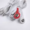Atacado do Fabricante Eletrodo Pad Fio Condutor 1.0 Cabeça Dupla Paralela Um-Para-Dois Botão Cabo de Conexão para Dispositivo de Fisioterapia de Baixa Frequência
