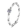 Fabricante de origen AMS anillo de moissanita de 10 puntos ciclo milenio cuatro garras anillo de plata de ley S925 suministro en vivo femenino