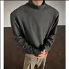 Nueva Camiseta de Manga Larga con Cuello Alto y Medio para Hombre Otoño/Invierno 2026, Color Sólido, Sencilla, Holgada, Casual, Camiseta de Terciopelo Alemán, Camiseta Básica para Hombre