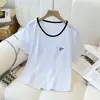 150.00kg Camiseta de Verano para Mujer Talla Grande con Dobladillo Irregular Curvo de Manga Corta Nuevo Polo Top Delgado Todo Fósforo
