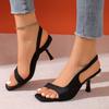Sandalias Francesas Punta Cuadrada Punta de Pez Tacón de Aguja Zapatos de Moda Nuevos Talla 43 2025 Estilo Hada Tacones Altos 8cm