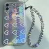 KKBEAD Elegante Humo Ropa Morado Creativo Facetado Mariposa Pequeña Cadena para Teléfono Móvil ins Tendencia de Moda Callejera Correa Universal