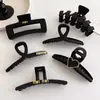 2026 Nuevo Pinza de Tiburón para Cabello de Primavera y Verano, Pinza de Pelo Grande Elegante Estilo Coreano, Diseño Simple para Cabello Fino, Pinza de Garra Color Café