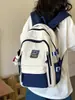 Nova Mochila Escolar 2025 Feminina Cor Contrastante Aluno do Ensino Fundamental Aluno do Ensino Médio Mochila Feminina Grande Capacidade Mochila de Viagem Casual