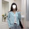 Cardigan tejido estilo occidental de color sólido, suave, glutinoso, dulce y picante, de manga larga, todo a juego, ajuste slim, para usar por dentro y por fuera, top elegante, estilo coreano, principios de otoño