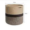 [Procesamiento Personalizado] Cuerda de Algodón Tejida Cesta para Macetas Cesta de Almacenamiento Decoración del Hogar Cesta para Ropa Sucia Contenedor de Almacenamiento para Plantas