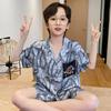Pijama de verano para niño (2024), de satén de seda helada y manga corta, ideal para el hogar.