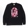 Suministro transfronterizo, venta al por mayor de comercio exterior, camiseta de manga larga de marca de moda BAPE con cabeza de mono, top pesado de tiburón, camiseta interior