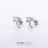 Acero titanio 316L chapado en oro cobre aretes coloridos de mariposa blanca para cartílago de la oreja joyería para piercing aretes aretes tachuelas para la oreja uñas para cartílago