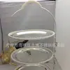 Plato de tres niveles para pasteles de plata chapada en oro de alta gama estilo europeo, plato de frutas de aleación de zinc, plato de aperitivos para hotel KTV