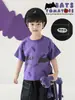 Conjunto de Verano 2026 para Niños Wulibuyi Nuevo Camiseta de Manga Corta con Graffiti de Frutas Pantalones Cortos Holgados Frescos de Cinco Puntos