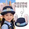 Judy Coelho Oficial de Polícia Cos Fantasia Chapéu Chapéu Alto Infantil Chapéu Adulto Criança Insígnia Cúpula Orelhas de Coelho Paraíso