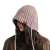 Diseño Original de Jungle Bill Gorro de Lana de Invierno para Mujer Gorro Tejido con Cordones Protección Cálida para los Oídos Gorro Apilable Transfronterizo