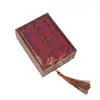 Caja de Joyería de Terciopelo Flocado, Caja de Empaque Roja de Terciopelo Cortada, Caja de Pulsera con Borla de Lino, Caja para Anillos y Pulseras