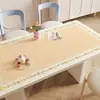 Mantel de mesa de comedor estilo crema, impermeable y a prueba de aceite, mantel para mesa de café sin lavado, cuero de alta gama, protector de encimera de PVC aislante del calor