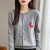 Ropa de abrigo: Suéter de pelo de poni, cárdigan de cuello redondo, top fino de manga larga para mujer estilo coreano 2026, nuevo suéter de punto de primavera