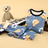 Ropa interior térmica para niños Ropa para niños Traje engrosado con forro polar Ropa de otoño para niños Pantalones largos Ropa de invierno para niñas Traje de dos piezas base a la moda