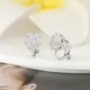 Pendientes de Clip de Cobre con Diamantes Completos Luo Chen Sin Agujeros en las Orejas