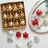 Nuevos adornos de vidrio navideños transfronterizos, con formas únicas, en dorado y rojo, un juego de decoraciones en forma de estrella hexagonal para árboles de Navidad