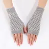 G625 Guantes de Flor de Piña Corta Venta Transfronteriza Otoño e Invierno Tejidos de Lana Mangas Falsas para Mujer Heattech y a Prueba de Frío Mangas para Brazos de Medio Dedo