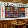 Pegatinas de pared de fondo para restaurante de té estilo Hong Kong, calle retro nostálgica de Hong Kong, restaurante estilo Jinggang, pegatinas decorativas de pared