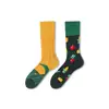 Calcetines de Moda Originales Asimétricos Estilo AB para Mujer Calcetines de Algodón de Verano Zhejiang Arte de Dibujos Animados Personalizado Calcetines de Algodón de Tubo Medio para Hombres y Mujeres