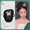 Peluca Hanfu de una pieza para mujer, estilo antiguo de estudio, bolsa para el cabello, peluca de uso diario, moño, estilo antiguo, disfraz, cojín, bolsa para el cabello para mujer