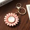 Llavero Colgante de Girasol Rosa Simple y Elegante, Adorno Colgante para Coche Estilo Fresco y Pastoral, Anillo de Llavero para Bolso
