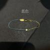 Pulseira de Corda Vermelha Francesa Banhada a Ouro com Diamante Único Pulseira de Corda Vermelha Pequena Meio Corda Meio Corrente Presente Benmingnian Nicho Feminino de Alta Qualidade
