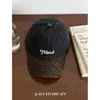 Gorra de Béisbol de Mezclilla Patchwork Estampado de Leopardo Estilo Coreano para Mujer, Nuevo Modelo Primavera 2026, Visera Ancha, Corona Profunda, Gorra de Pato para Parejas, Hace que la Cara Parezca Más Pequeña