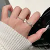 Anillo de plata de ley S925 con diamante para mujer, sensación de nicho de alta gama, anillo delgado con forma de diamante, apilable, lujo ligero, versátil, anillo abierto ajustable